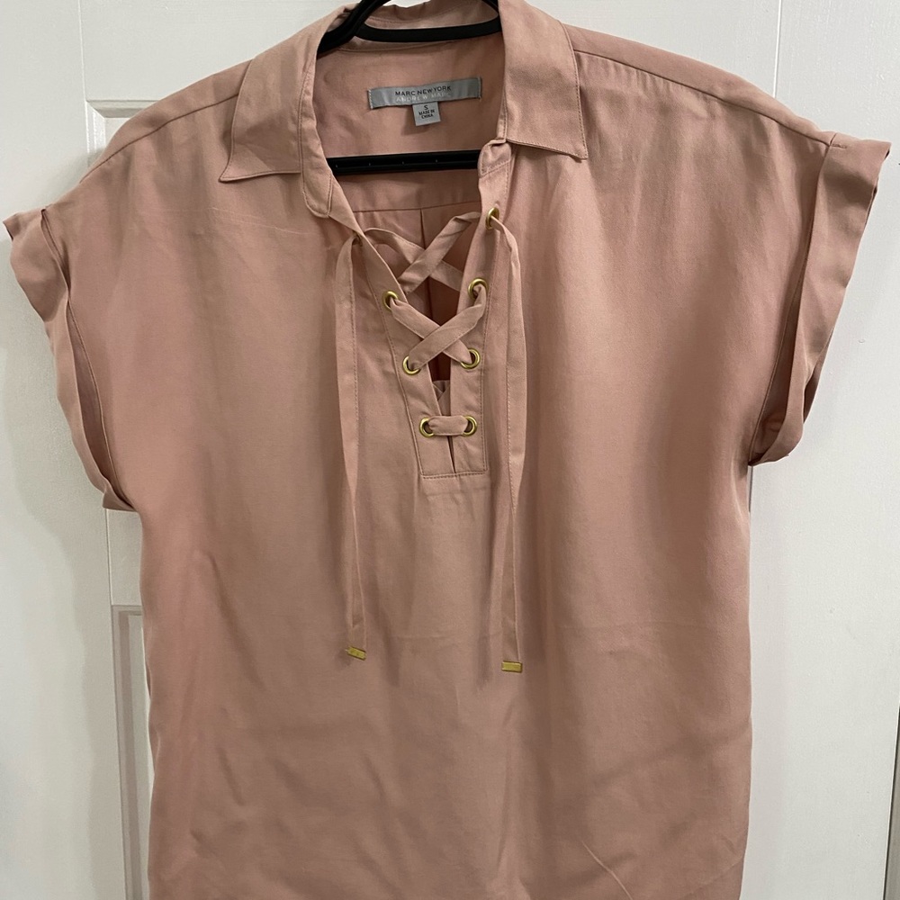 Marc New York pink cap sleeve blouse